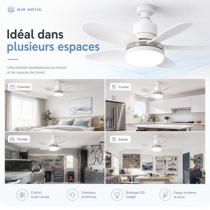 Ventilateur de Plafond LED 30W avec Télécommande
