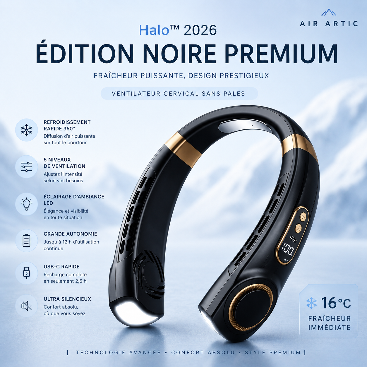 Halo™ 2026 — Ventilateur de Cou Sans Pales