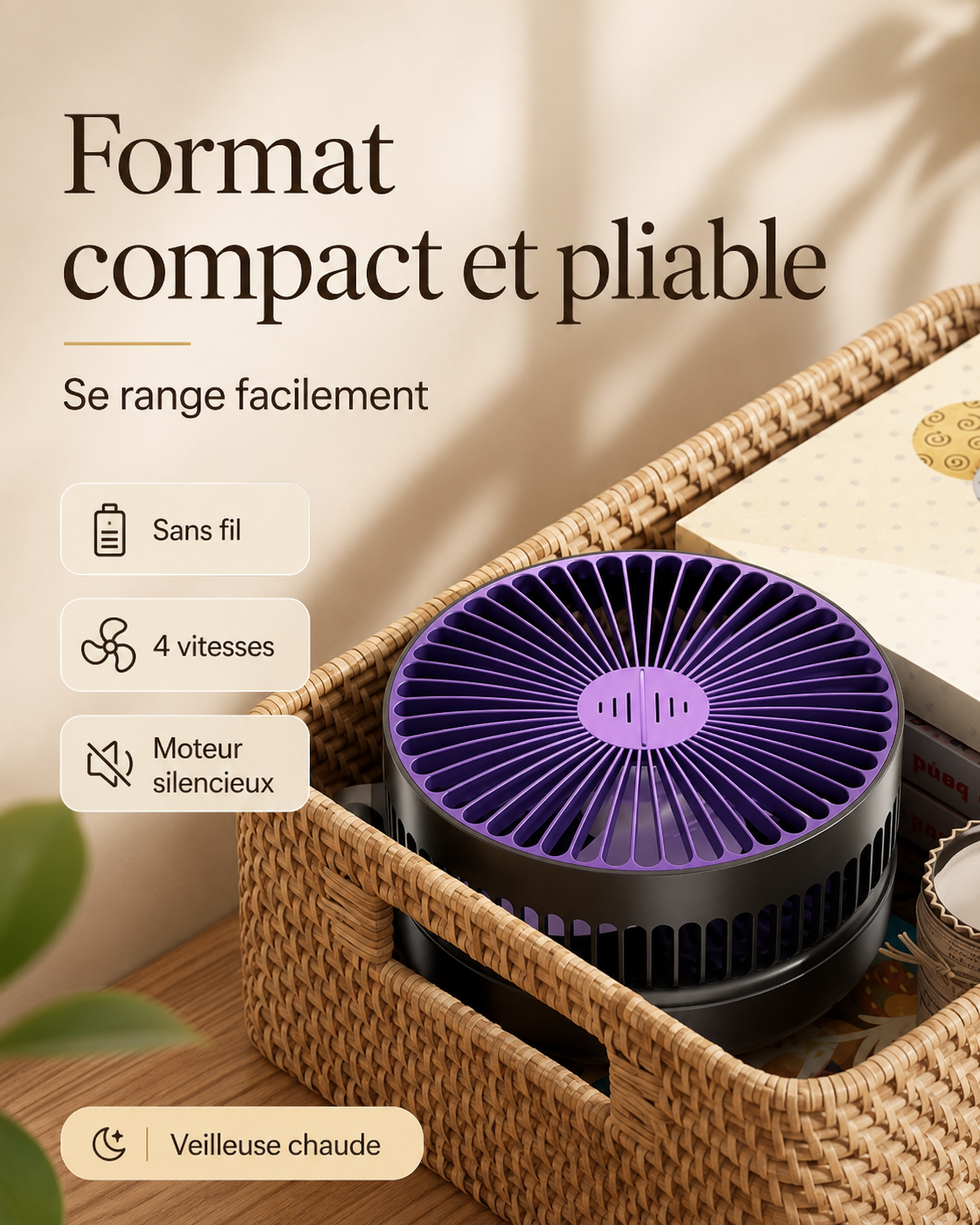 Ventilateur Portable 3-en-1 Rechargeable & Pliable | AIR ARTIC