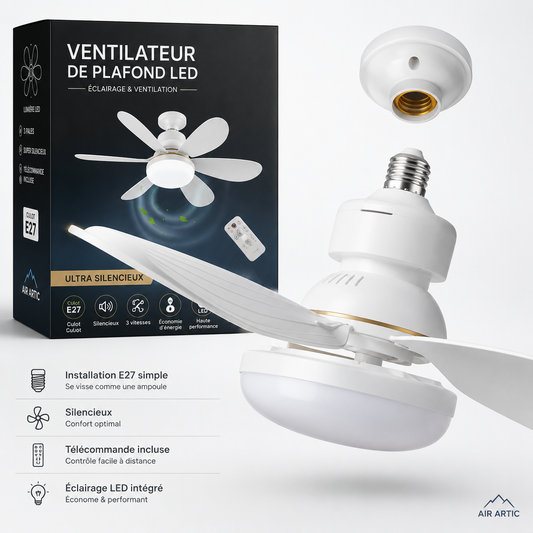 Ventilateur de Plafond LED 30W avec Télécommande