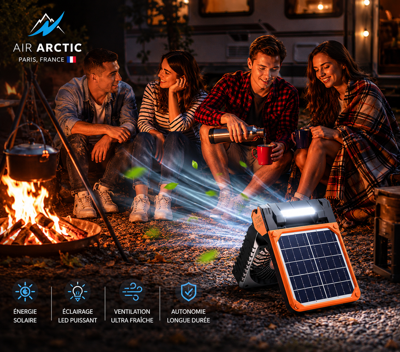 Ventilateur Solaire Autonome & Power Bank ( Batterie externe 24h )