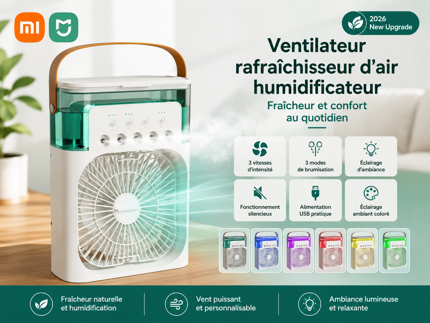 Cube de Fraîcheur 3-en-1 avec Ambiance LED | Xiaomi 2026