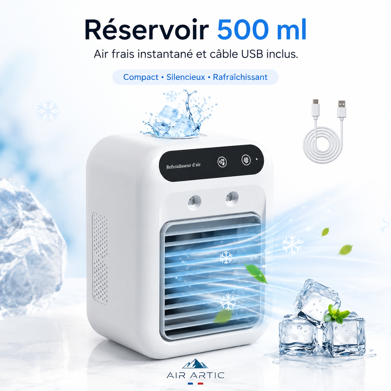 AIR ARTIC Brumair V2 ™ | Mini Refroidisseur d’Air USB 500 ml