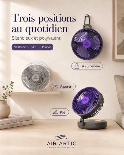 Ventilateur Portable 3-en-1 Rechargeable & Pliable | AIR ARTIC