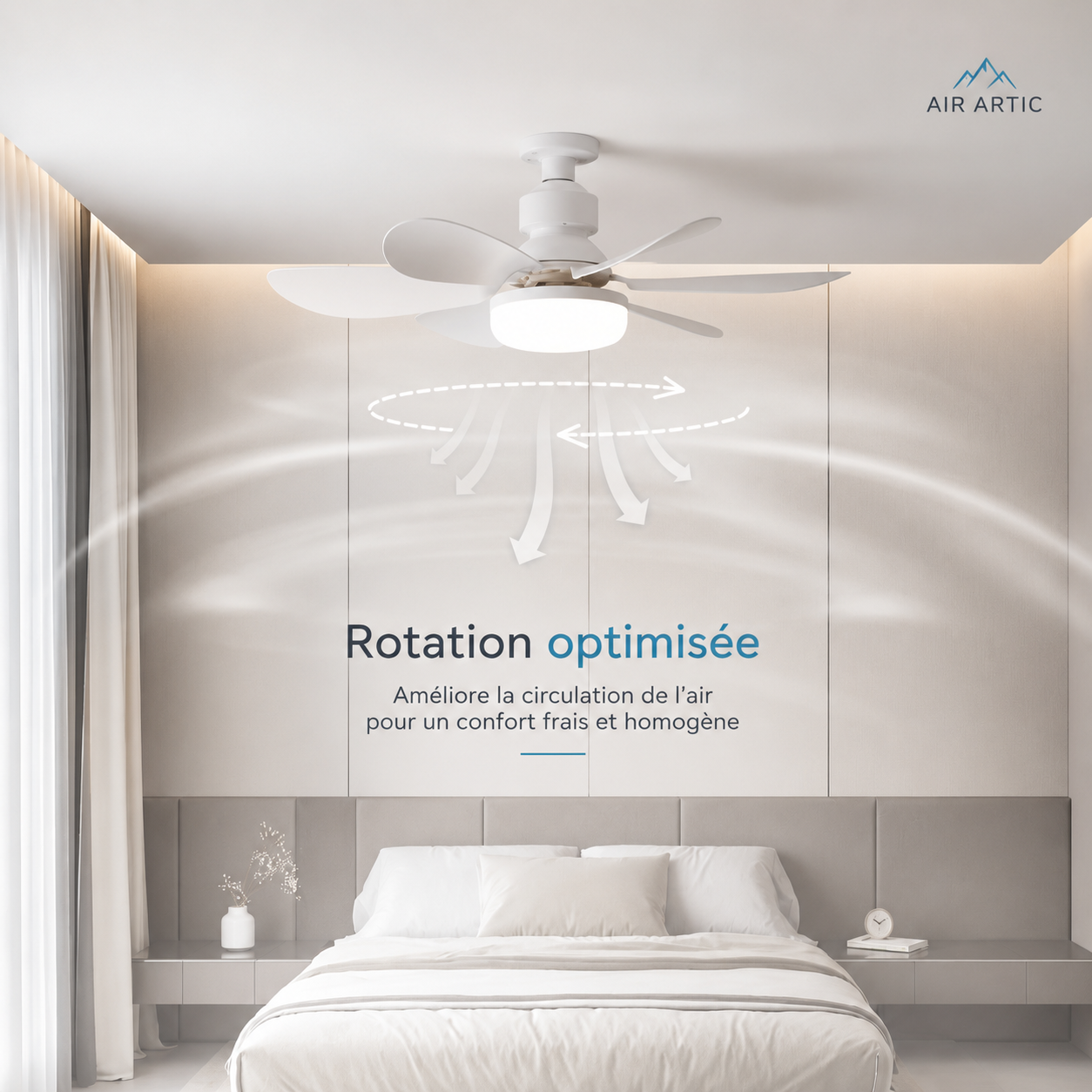 Ventilateur de Plafond LED 30W avec Télécommande