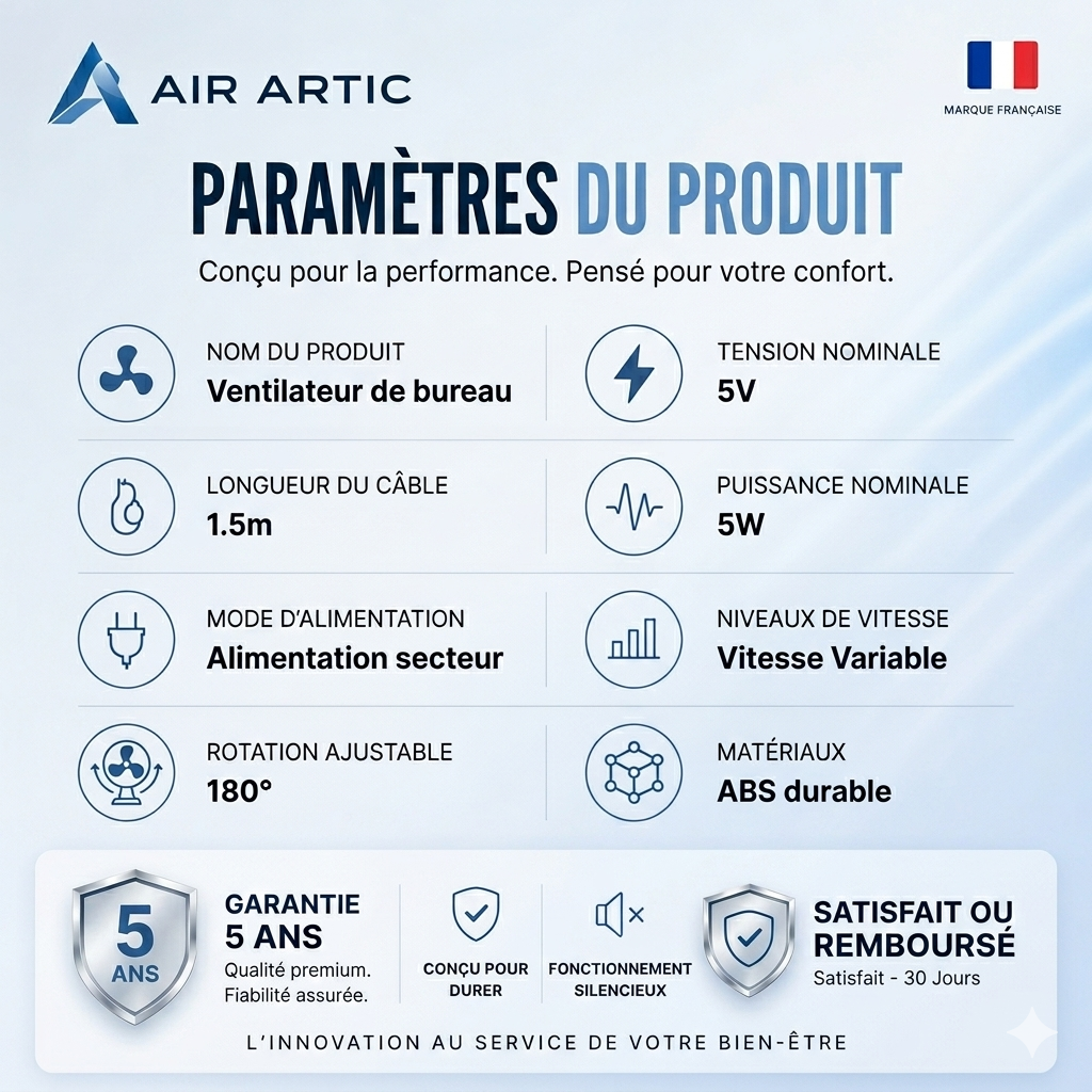 Ventilateur de Table Haute Performance — Essential+ Air Artic