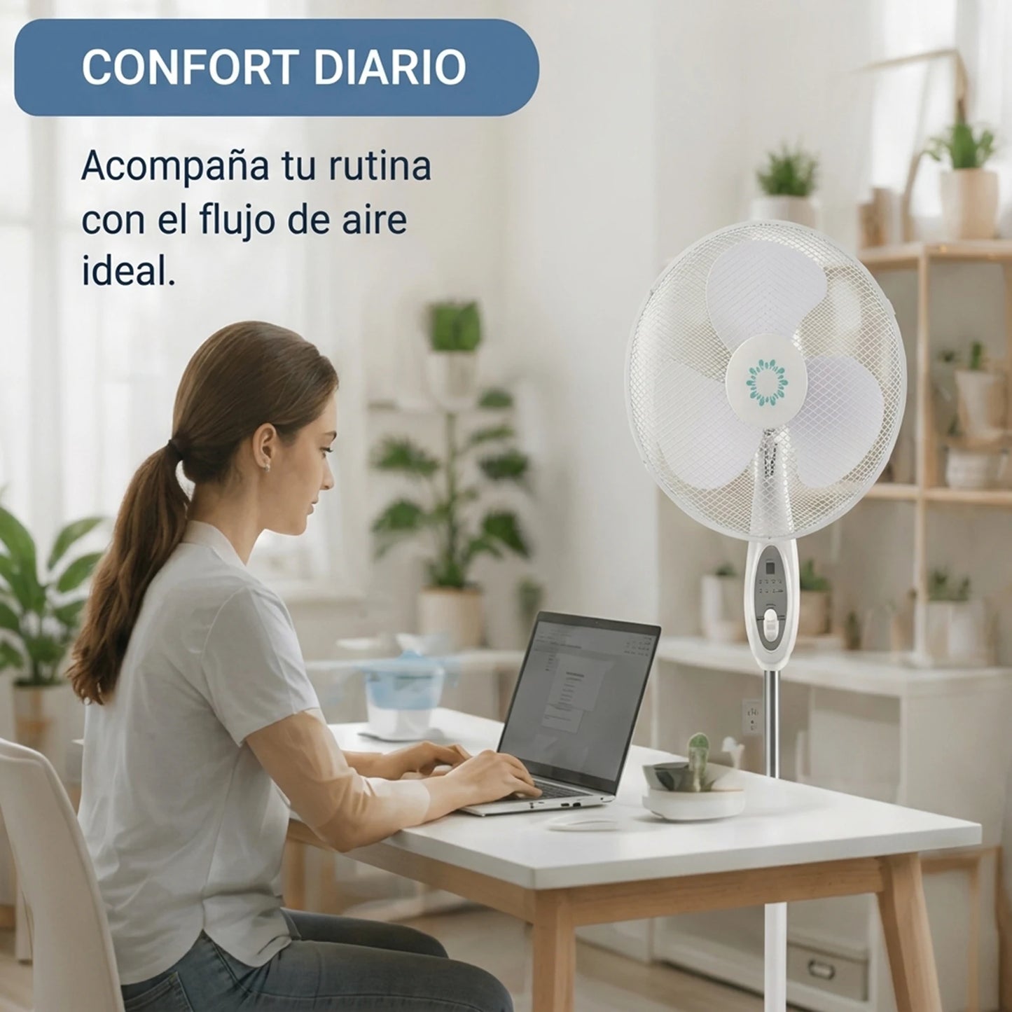 Ventilateur sur pied multifonction 125 cm, télécommande, 3 vitesses et modes de ventilation, minuterie jusqu'à 7,5 h, oscillation automatique, moteur silencieux, hauteur réglable, idéal pour le salon, la chambre et le bu