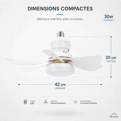 Ventilateur de Plafond LED 30W avec Télécommande