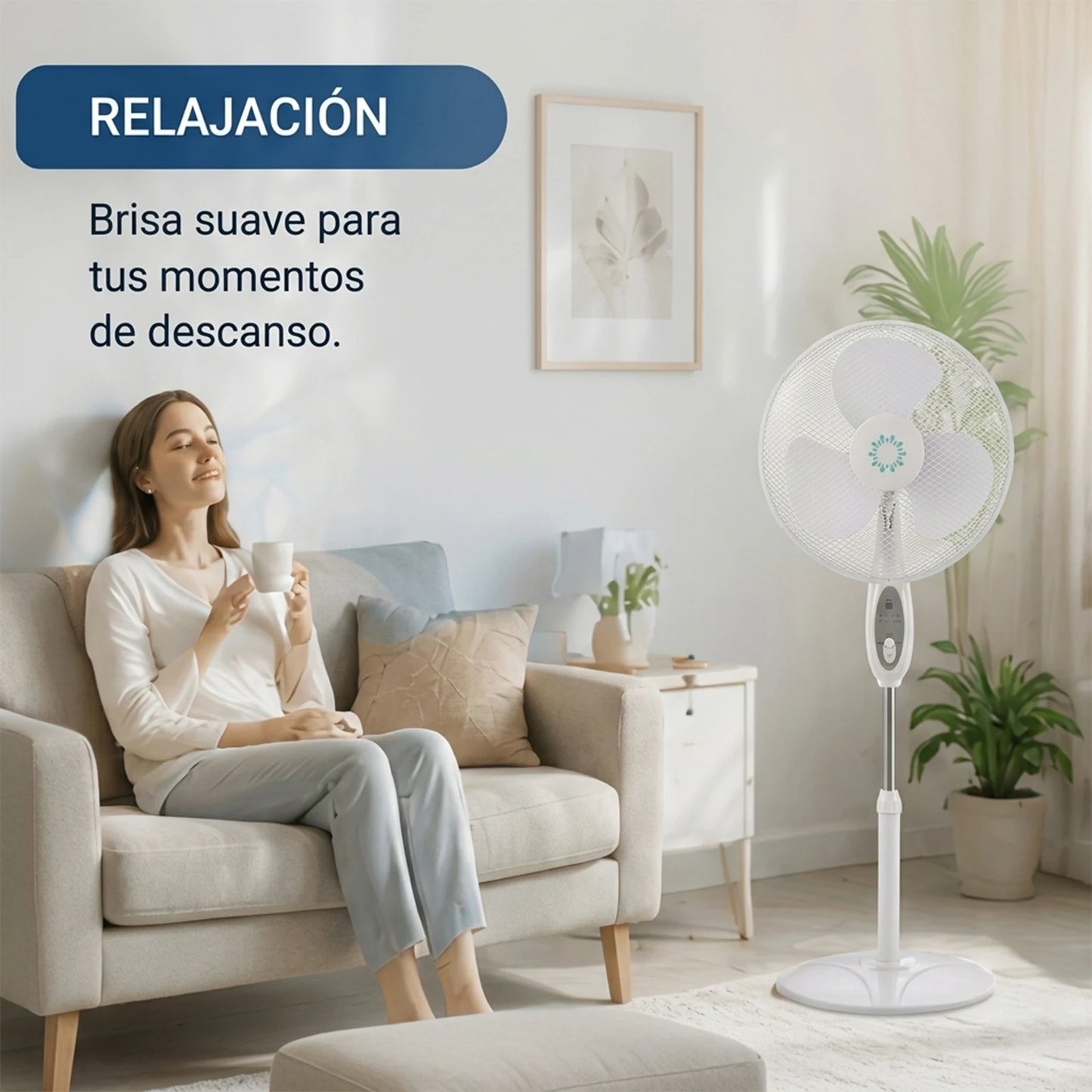 Ventilateur sur pied multifonction 125 cm, télécommande, 3 vitesses et modes de ventilation, minuterie jusqu'à 7,5 h, oscillation automatique, moteur silencieux, hauteur réglable, idéal pour le salon, la chambre et le bu