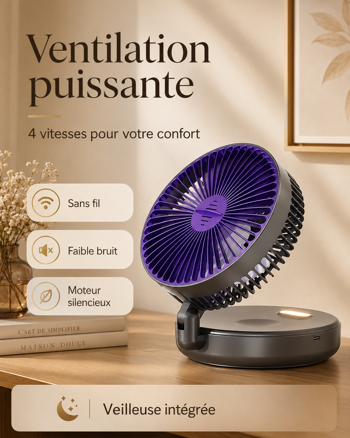 Ventilateur Portable 3-en-1 Rechargeable & Pliable | AIR ARTIC