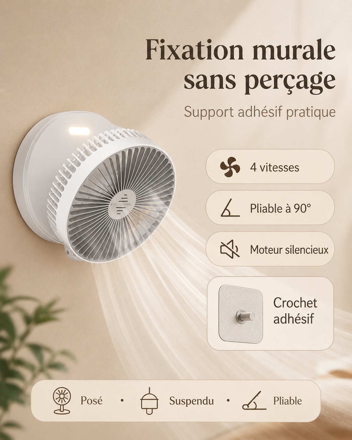 Ventilateur Portable 3-en-1 Rechargeable & Pliable | AIR ARTIC