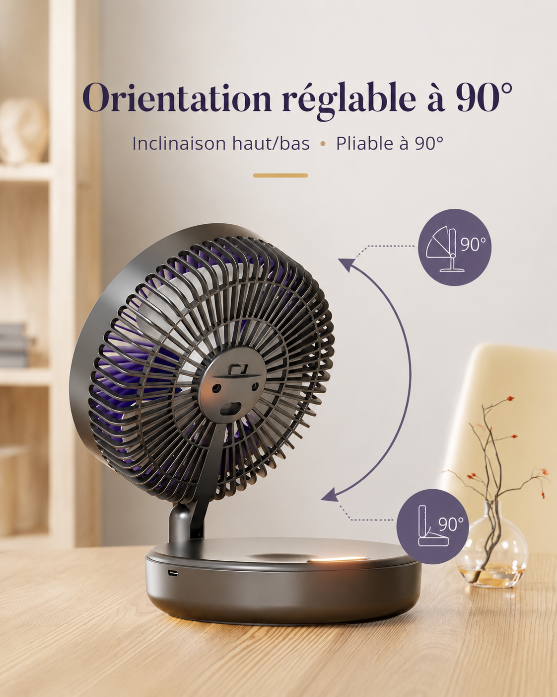Ventilateur Portable 3-en-1 Rechargeable & Pliable | AIR ARTIC