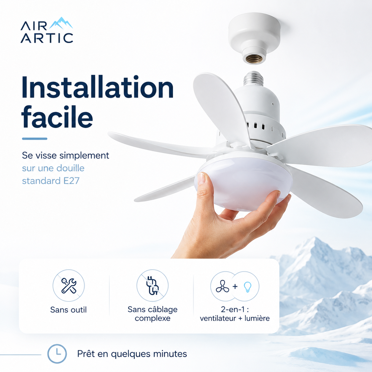 Ventilateur de Plafond LED 30W avec Télécommande
