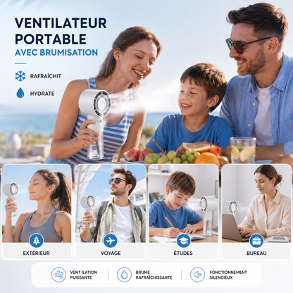 Ventilateur Brumisateur Portable  Turbo Mist™ 2026 – Air Artic