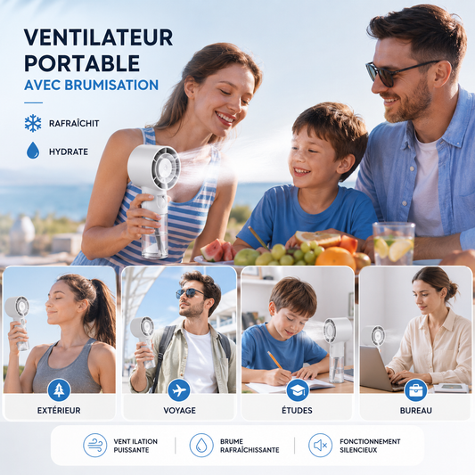 Ventilateur Brumisateur Portable  Turbo Mist™ 2026 – Air Artic