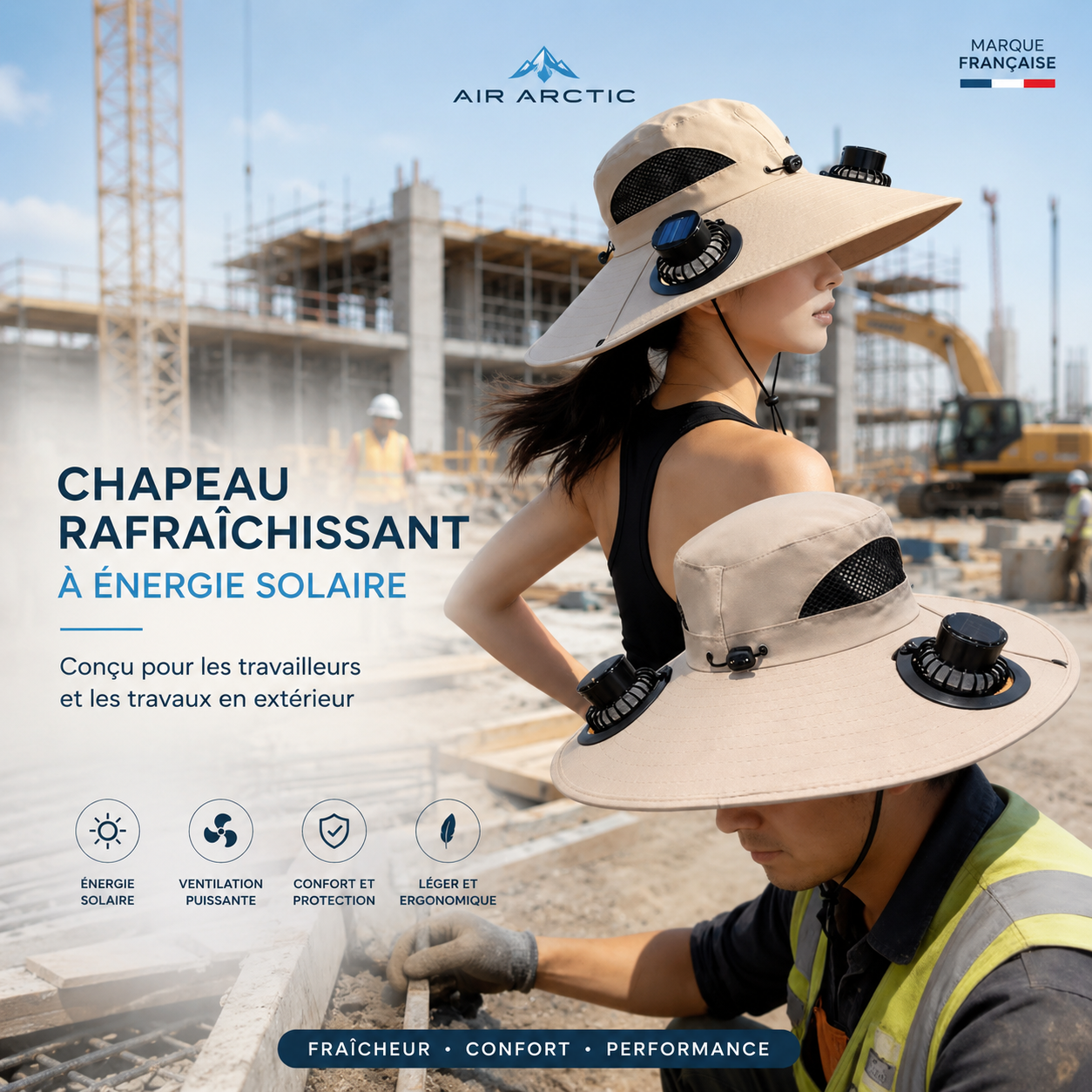 Chapeau Ventilé Solaire avec Protection Anti-UV 2025