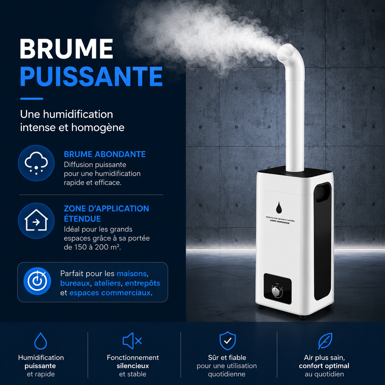 Humidificateur d’Air Haute Performance 23,8 L | Brume Pure™