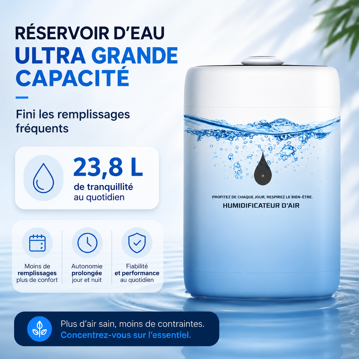 Humidificateur d’Air Haute Performance 23,8 L | Brume Pure™