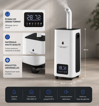 Humidificateur d’Air Haute Performance 23,8 L | Brume Pure™