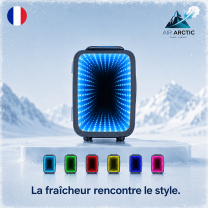 Mini frigo design 4 litres AIR ARTIC avec éclairage LED RGB multicolore pour boissons, cosmétiques et chambre