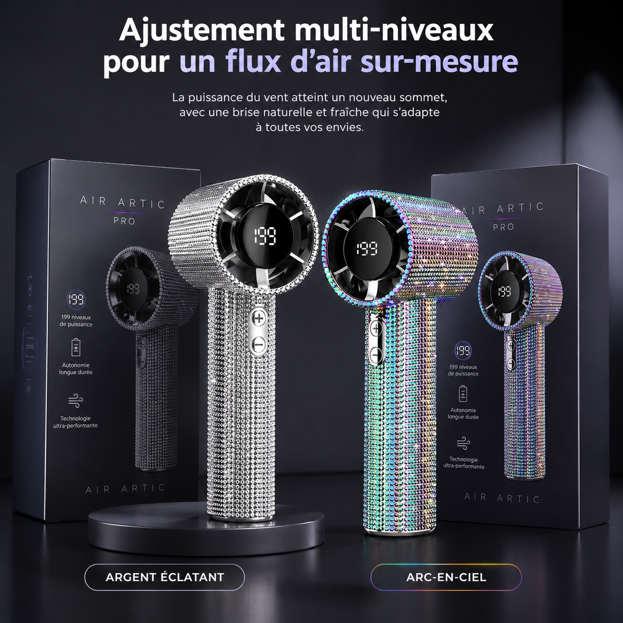 Crystal Wind™ | Ventilateur Portable 199 Niveaux