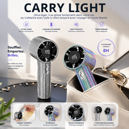 Crystal Wind™ | Ventilateur Portable 199 Niveaux