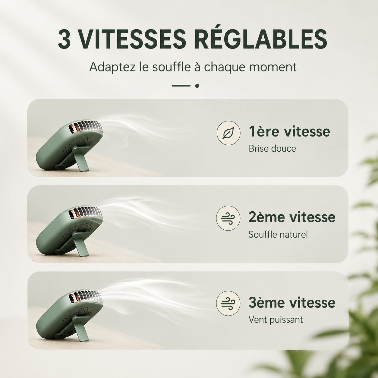 Mini Ventilateur Tour de Cou “Zéphyr” Rechargeable