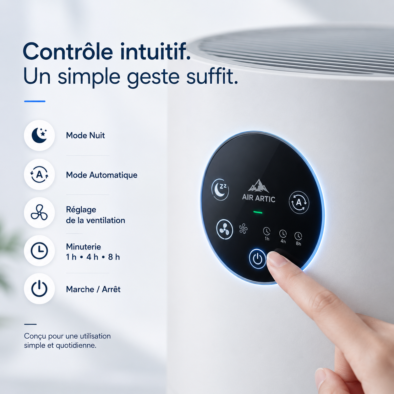 Purificateur d’air 2-en-1 AIR ARTIC™ avec humidificateur