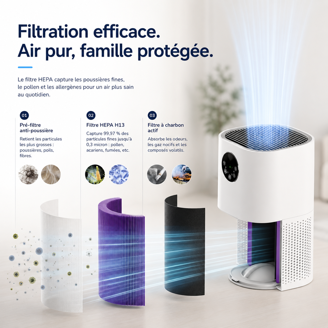 Purificateur d’air 2-en-1 AIR ARTIC™ avec humidificateur