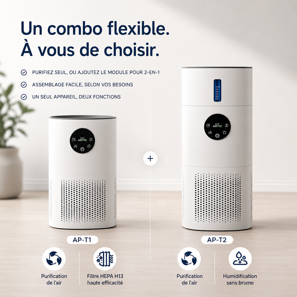 Purificateur d’air 2-en-1 AIR ARTIC™ avec humidificateur