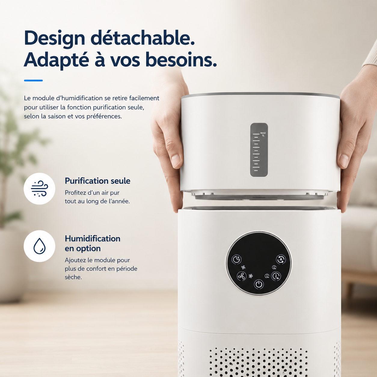 Purificateur d’air 2-en-1 AIR ARTIC™ avec humidificateur