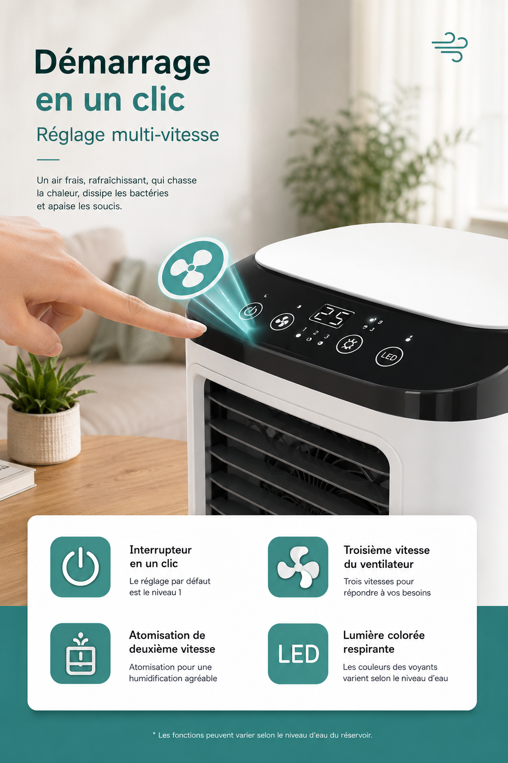 Rafraîchisseur d’Air Portable 3-en-1