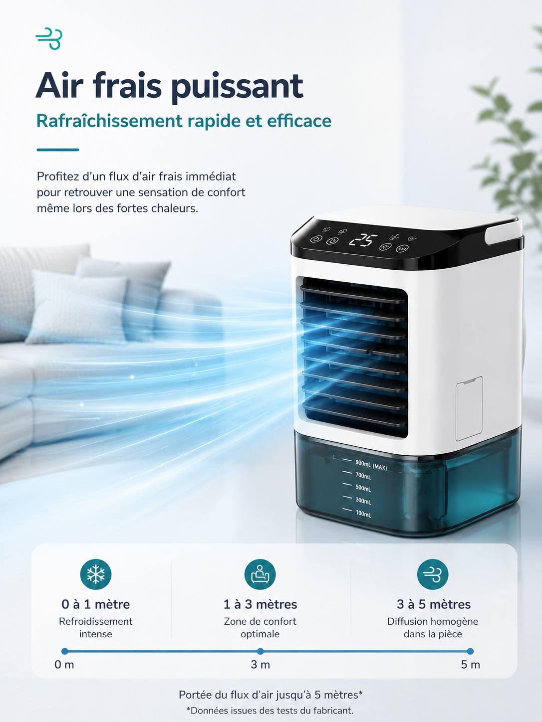 Rafraîchisseur d’Air Portable 3-en-1