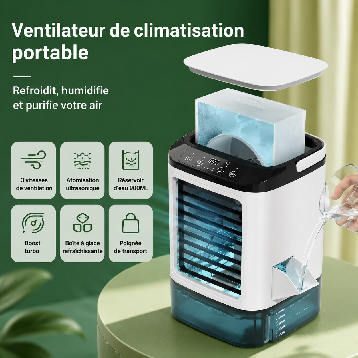 Rafraîchisseur d’Air Portable 3-en-1