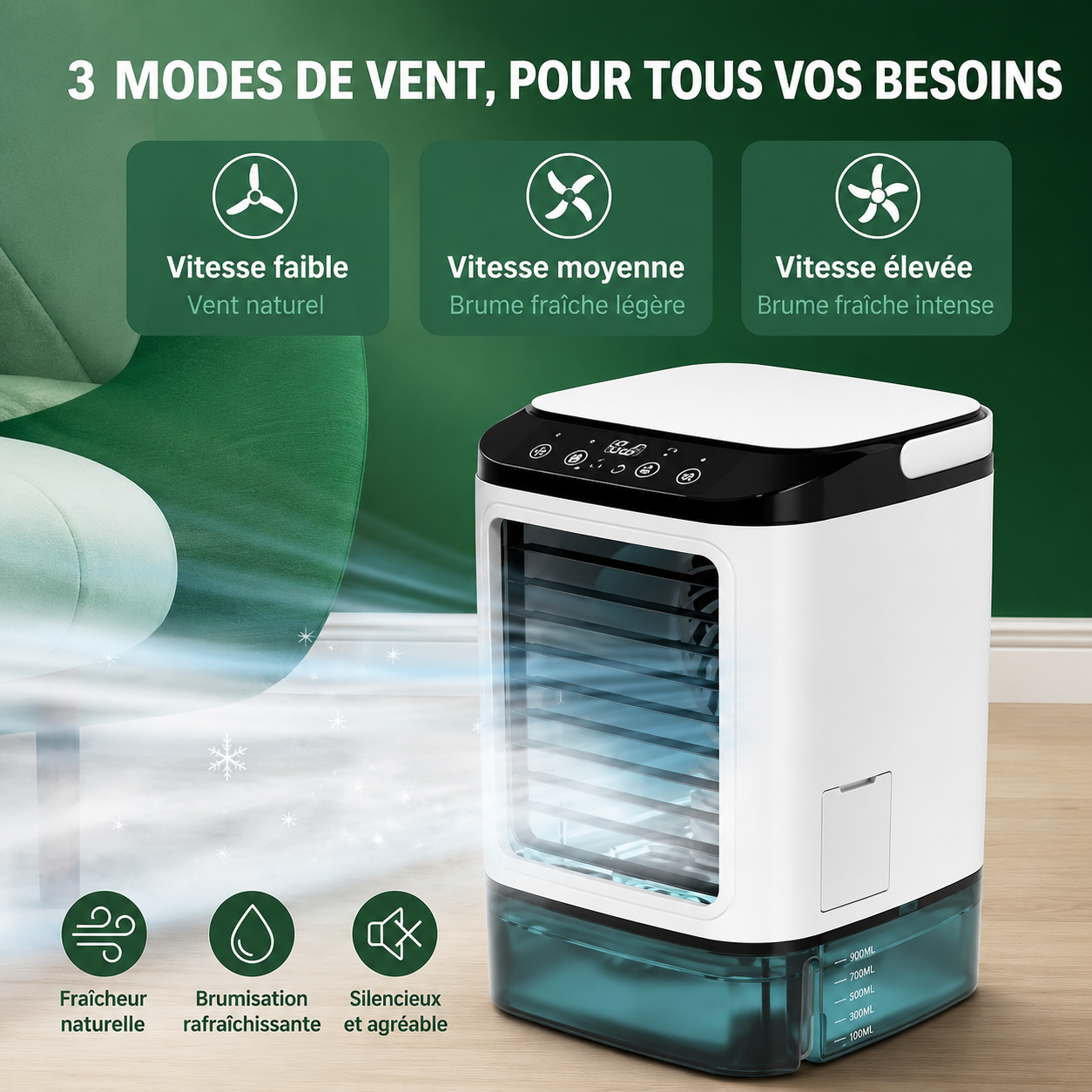 Rafraîchisseur d’Air Portable 3-en-1