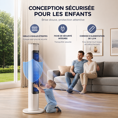 CLIM 2-EN-1™ | Ventilateur Tour Premium 90°