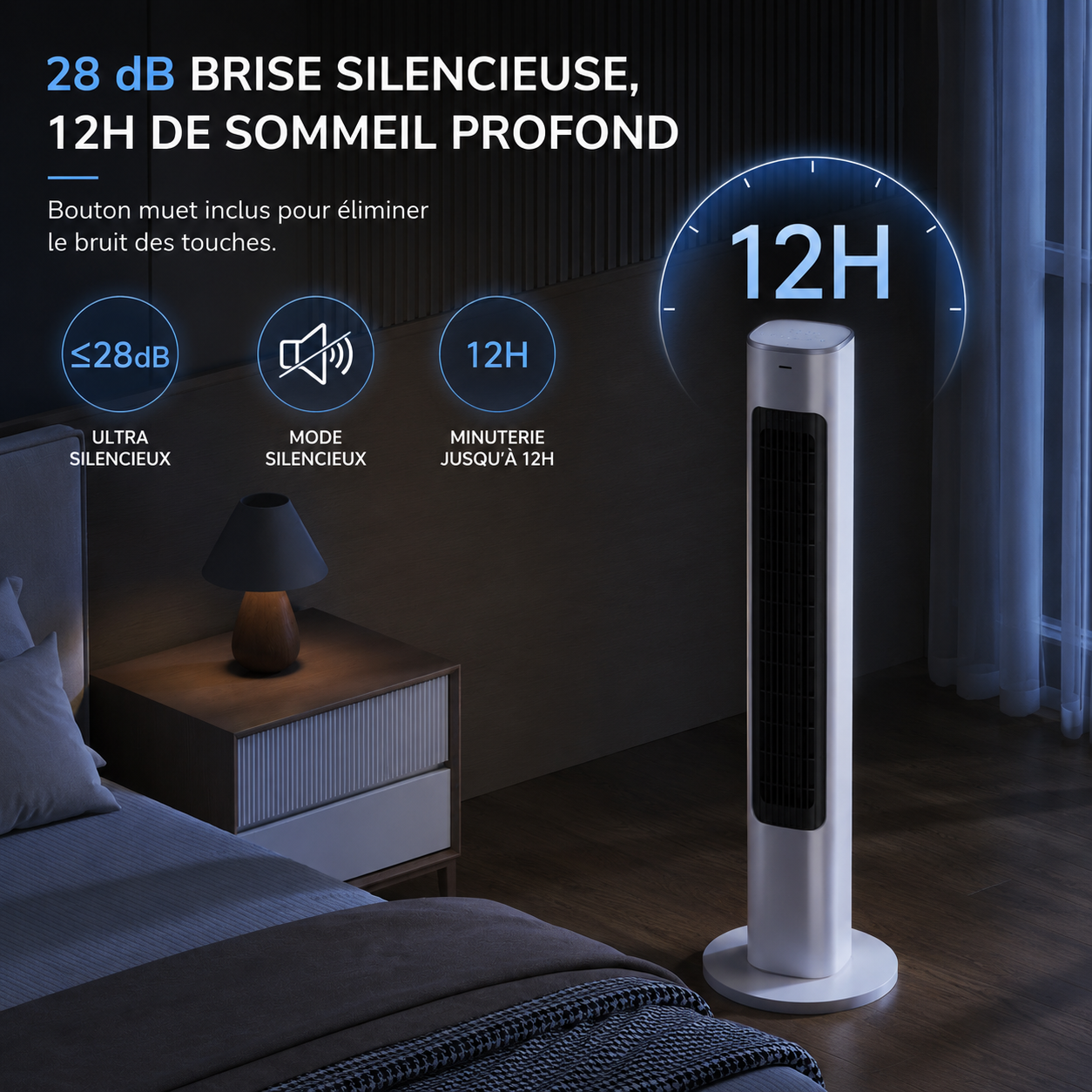 CLIM 2-EN-1™ | Ventilateur Tour Premium 90°