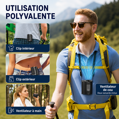Ventilateur de Taille Portable & Collier "Bourrasque"