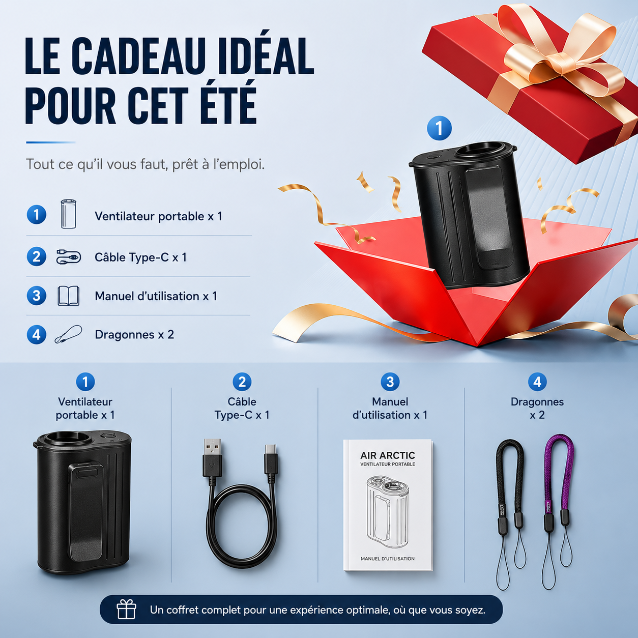 Ventilateur de Taille Portable & Collier "Bourrasque"