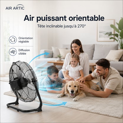 Ventilateur sans fil Air Artic utilisé en partout avec structure métallique robuste et débit d’air puissant