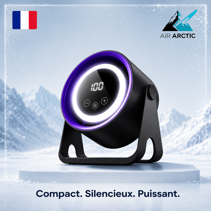 Ventilateur sans pales rechargeable USB AIR ARTIC ArcticFlow avec flux d’air silencieux, installation murale ou sur table et design compact moderne