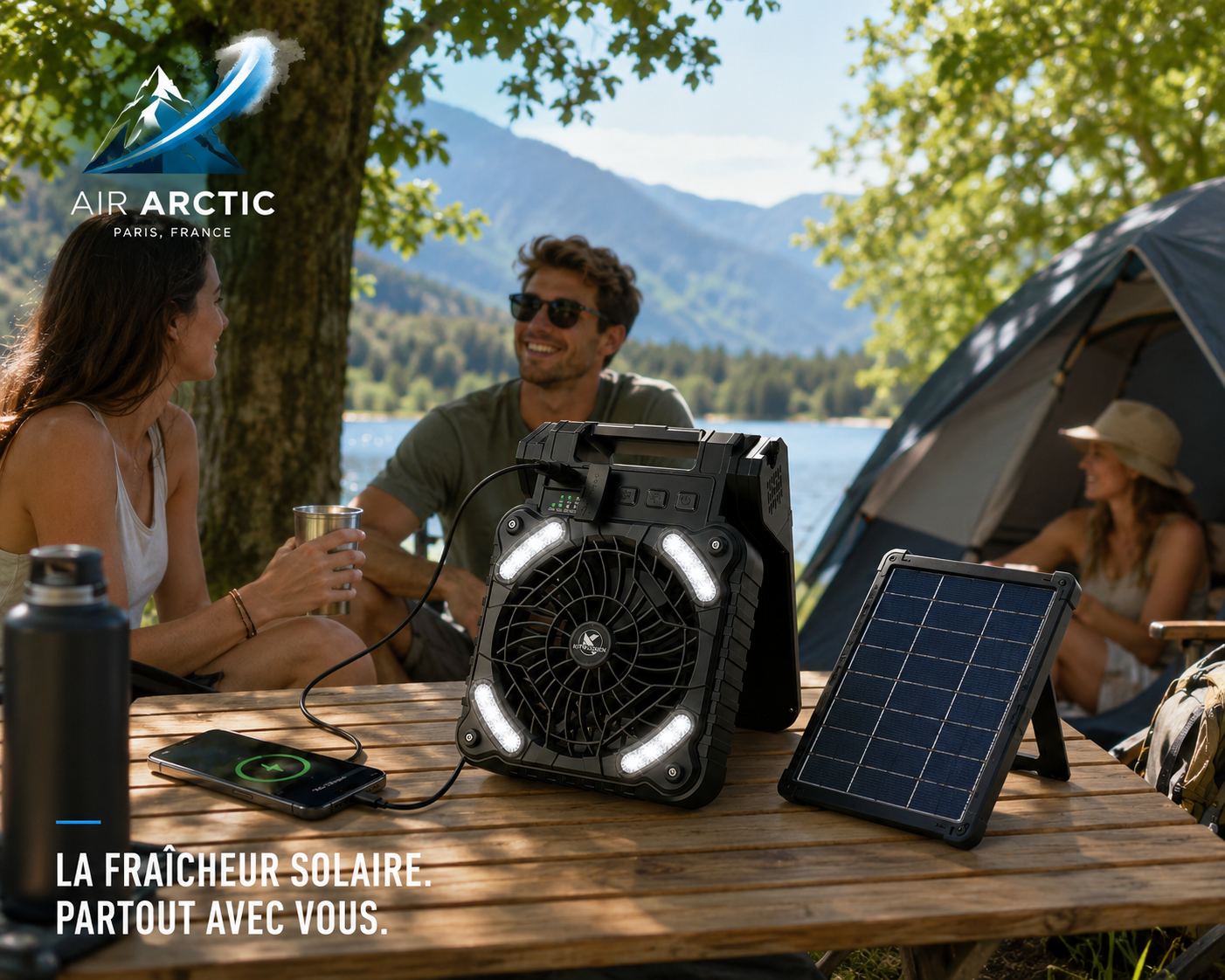 Ventilateur Solaire Autonome & Power Bank ( Batterie externe 24h )